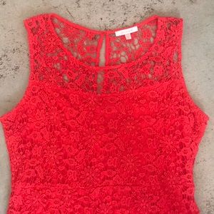 Skies are blue red dress, xl